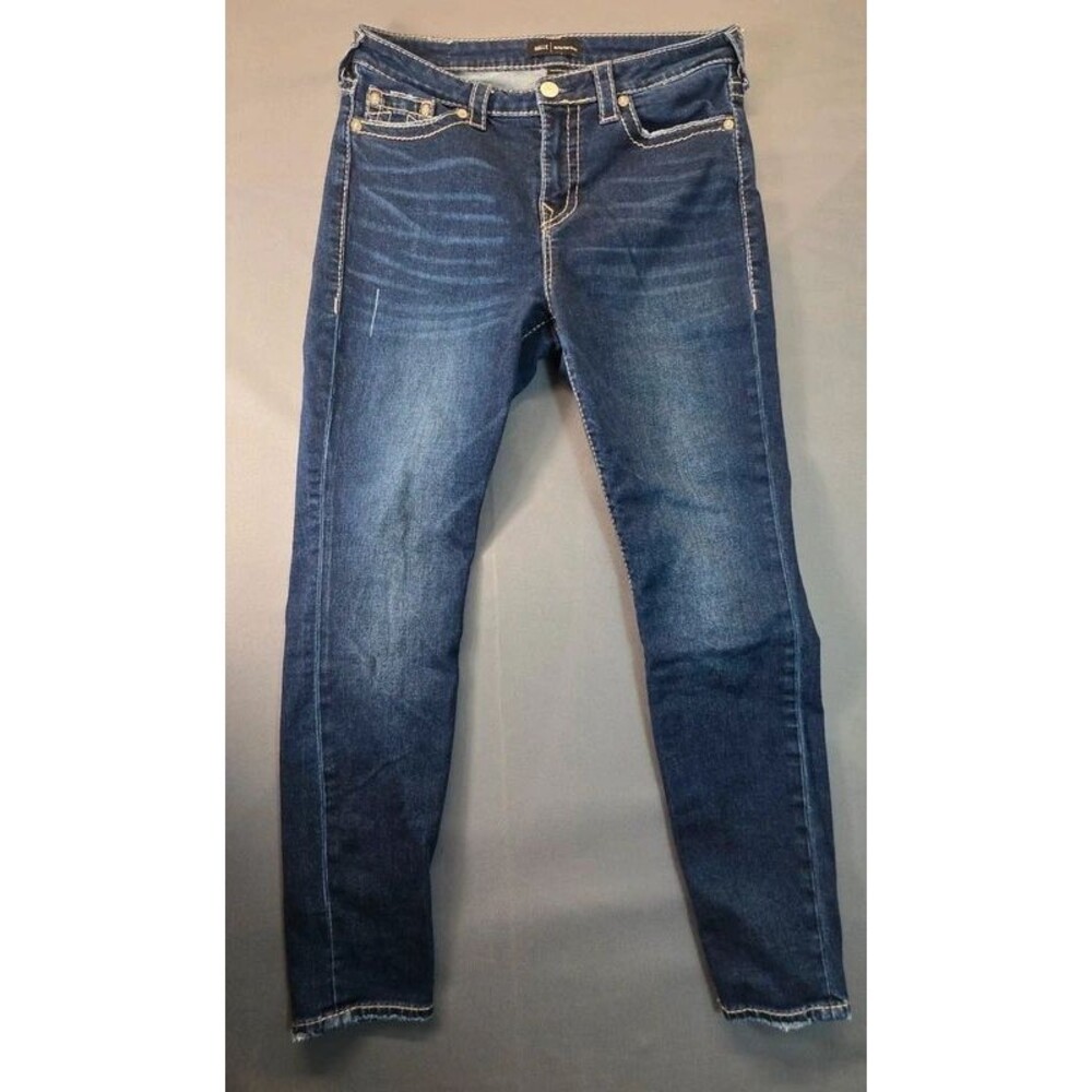 True Religion Dark Wash Halle Super Skinny Denim Jeans Sz 32